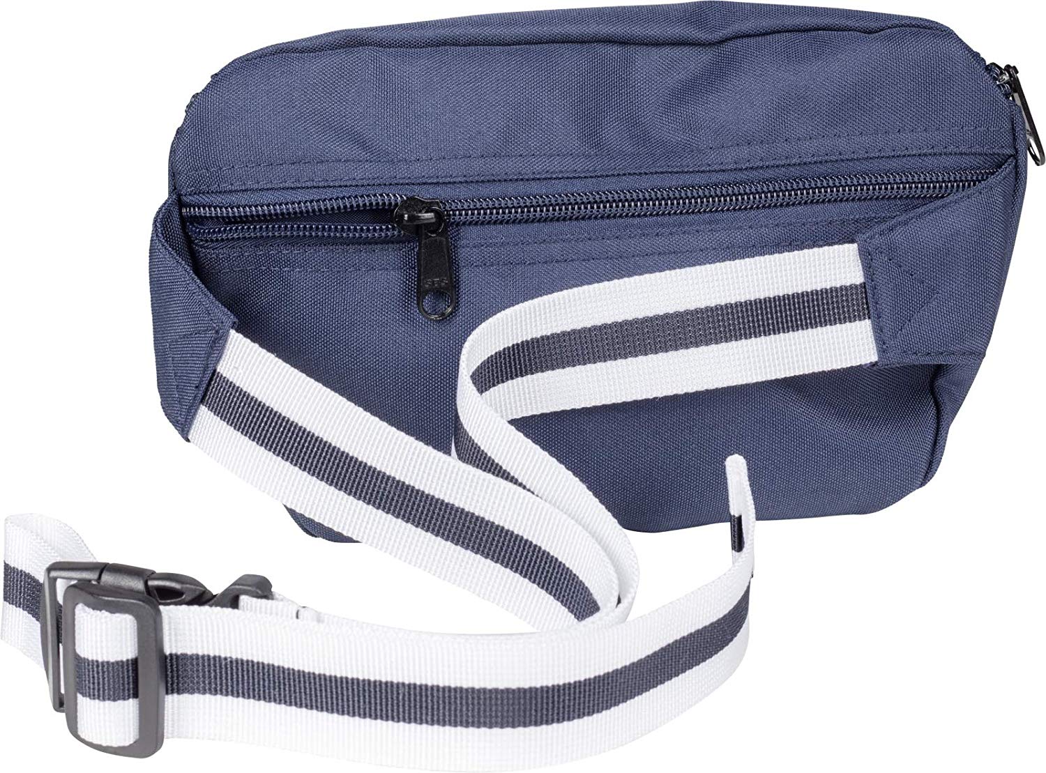 Urban Classics Hip Bag Striped Belt Messenger Bag, 24 cm, Multicolour (Nvy/Wht), 24 centimeters - Image 4