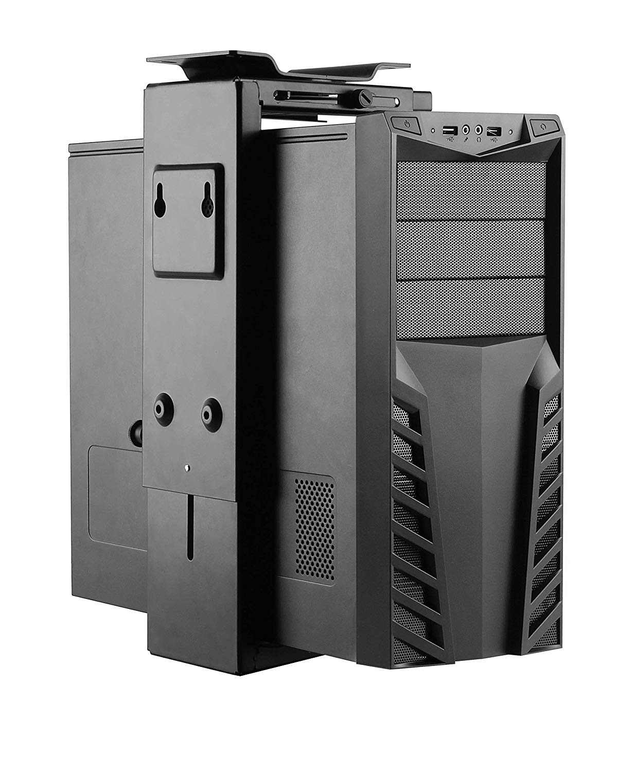 Newstar NM-CPU100BLACK Swivel Under Desk & On-Wall PC Mount (Suitable PC Dimensions - Height: 30-53 cm / Width: 9-20 cm) - Black - Image 2