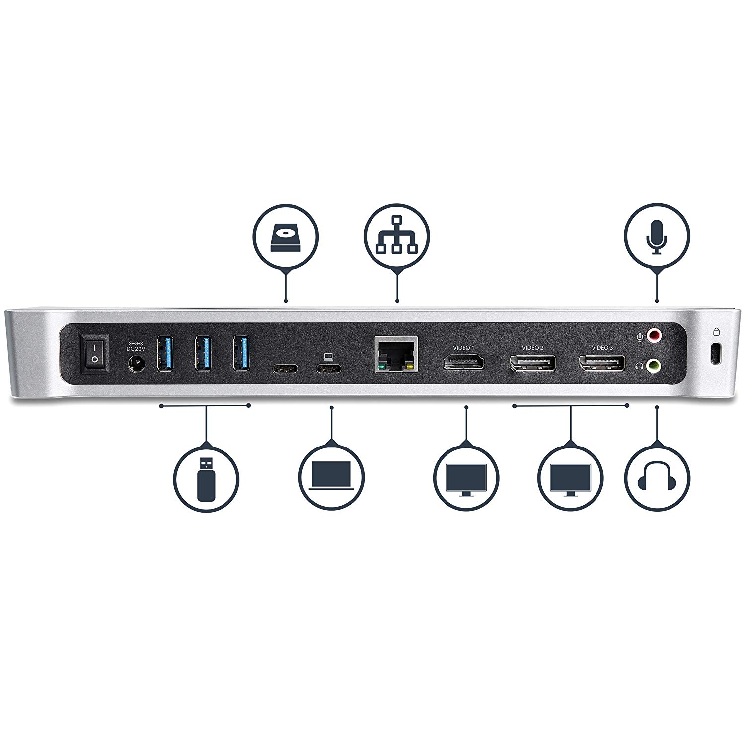 StarTech.com USB-C Triple Monitor Docking Station for MacBook Pro / Air M1 M2 M3 M4 & Windows, Universal 4K HDMI DP Dock - Image 4