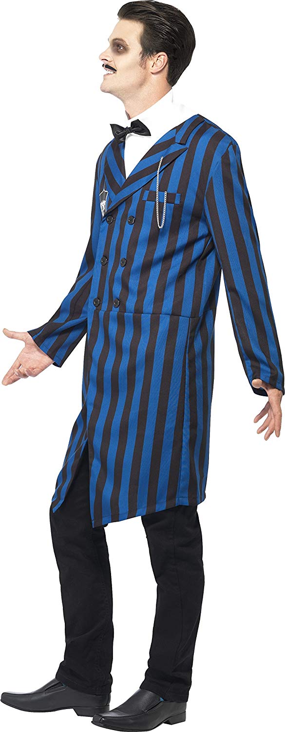 Smiffys Duke of the Manor Costume, Blue with Jacket, Mock Shirt & Bow Tie, Halloween Adult Fancy Dress, Vampire Dress Up Costumes - Image 4