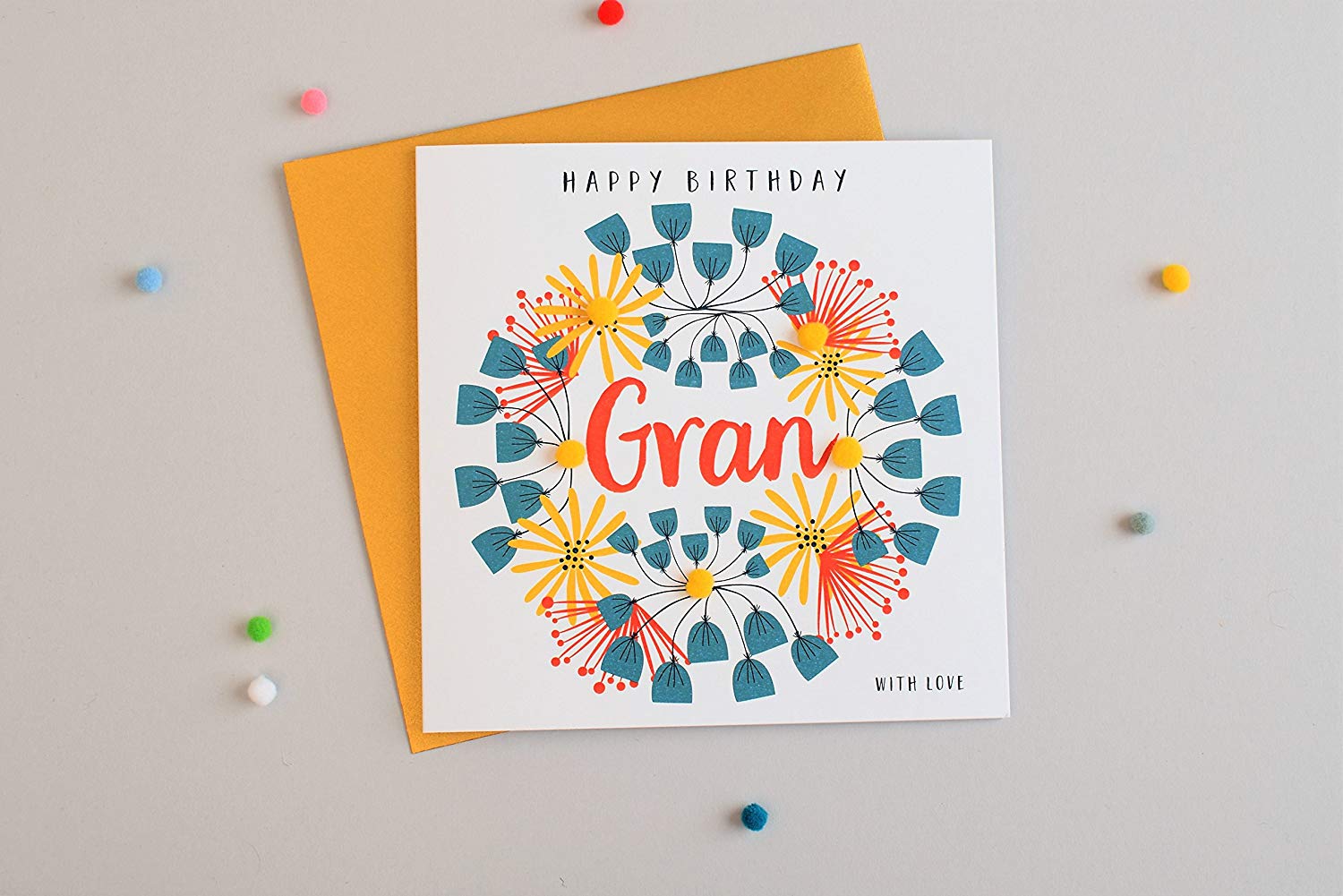 Claire Giles Greeting Cards, Happy Birthday Gran Card, Floral Pattern design Grandmother Birthday Greeting Card - Image 3