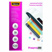 Fellowes Preseve A4 250 Micron Glossy Laminating Pouches (Pack of 100)