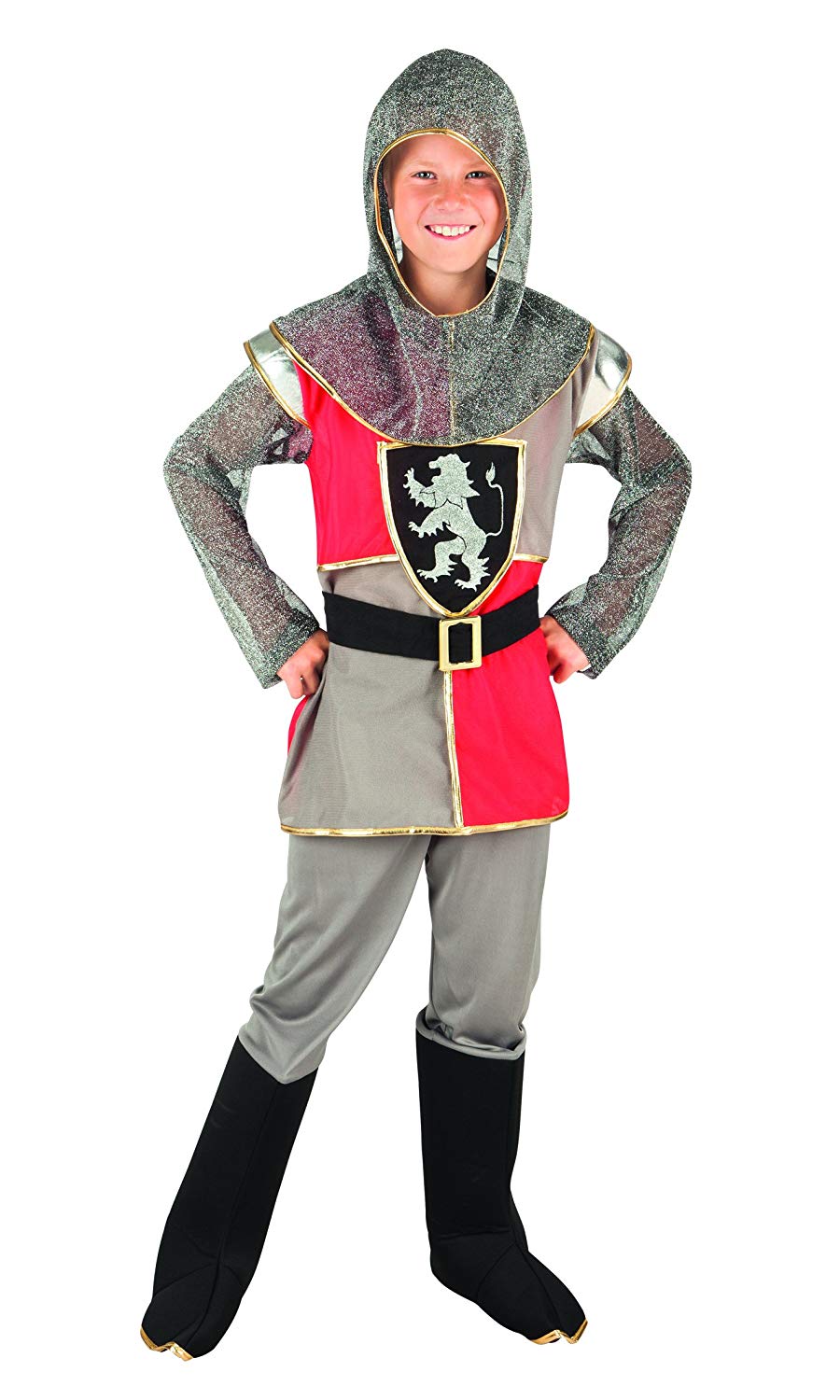 Boland, Children's Costume Sir Templeton, Knight, Medieval, Coat of Arms on the Chest, Headcover, Boot Warmers, Carnival