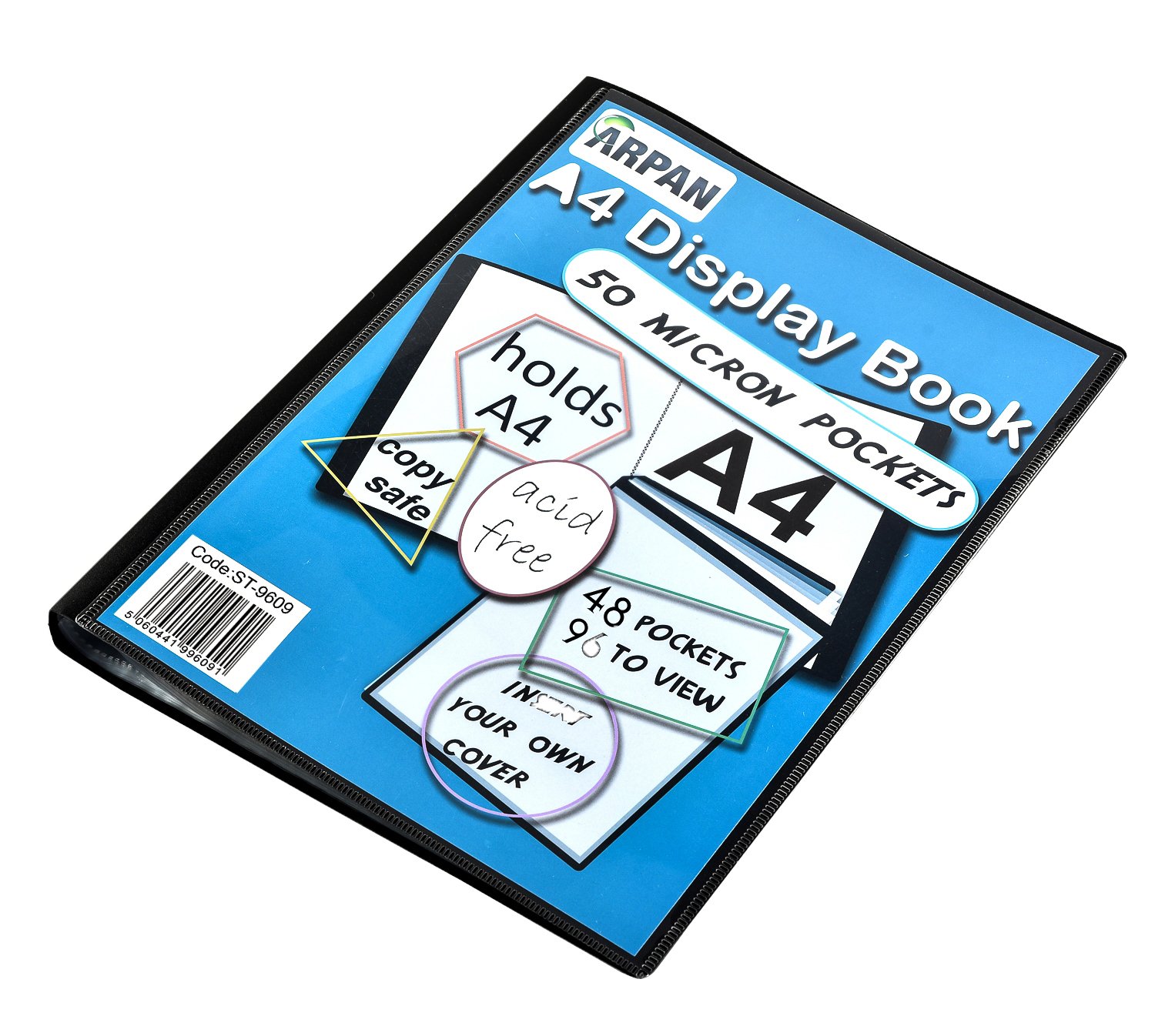 Display Book 48 Pockets Black Presentation A4 Display Book Folder Folio for Professionals