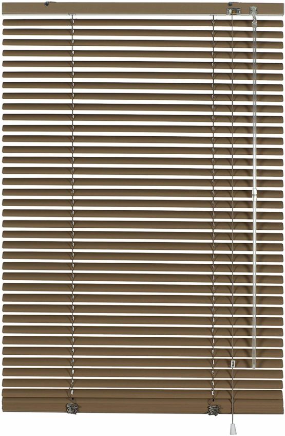 GARDINIA Aluminium Venetian Blinds, Visibility, Light and Glare Protection, Wall and Ceiling Mounting, Mounting Kit Included, Aluminium Venetian Blinds, Mocca, 90 x 175 cm (WxH)