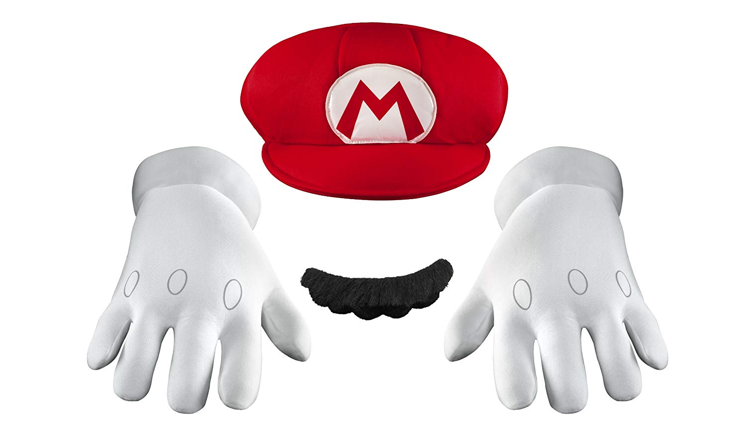 Disguise Nintendo Super Mario Adults Red Hat Moustache & Gloves Plumber Costume Accessories One Size