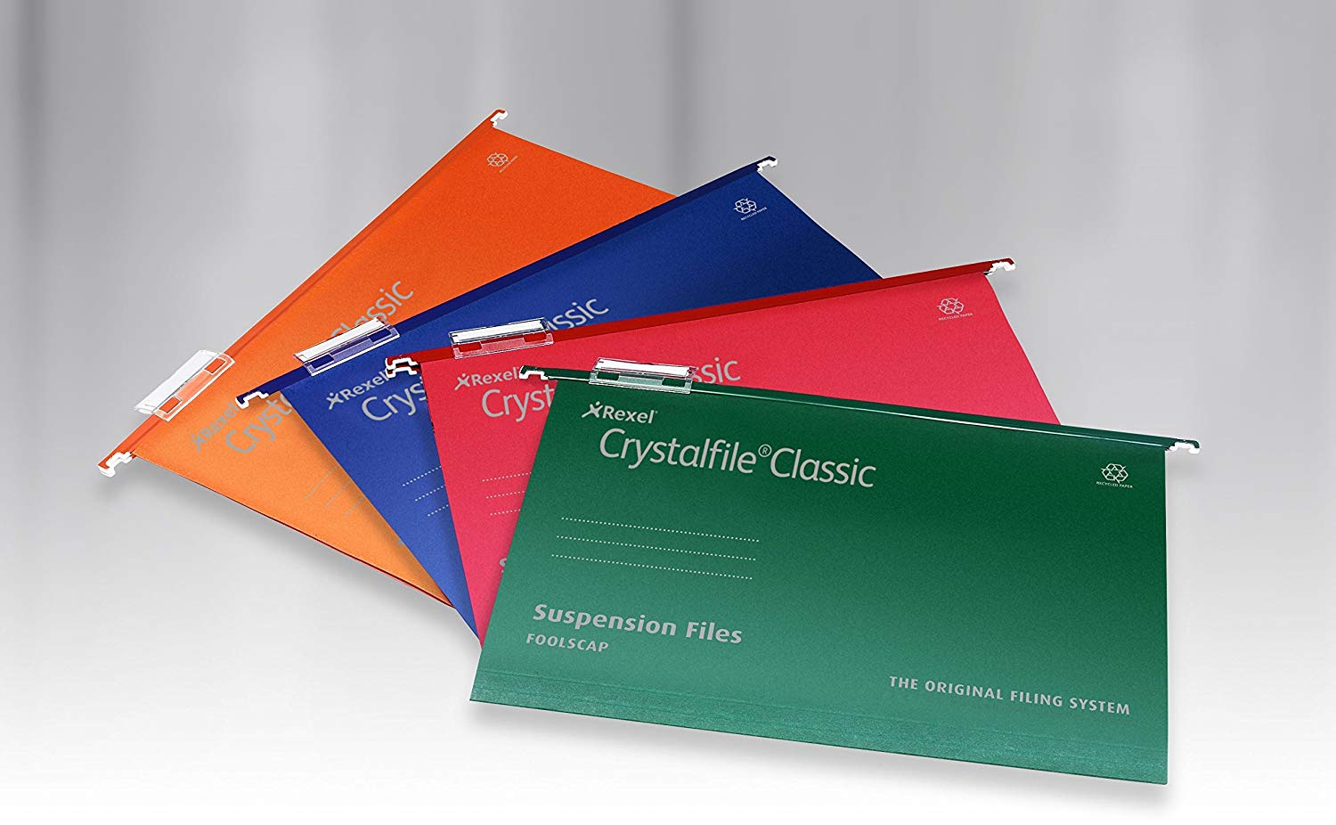 Rexel Foolscap Suspension Files with Tabs and Inserts for Filing Cabinets 15 mm V base, 100 Percent Recycled Manilla, Green - Image 3