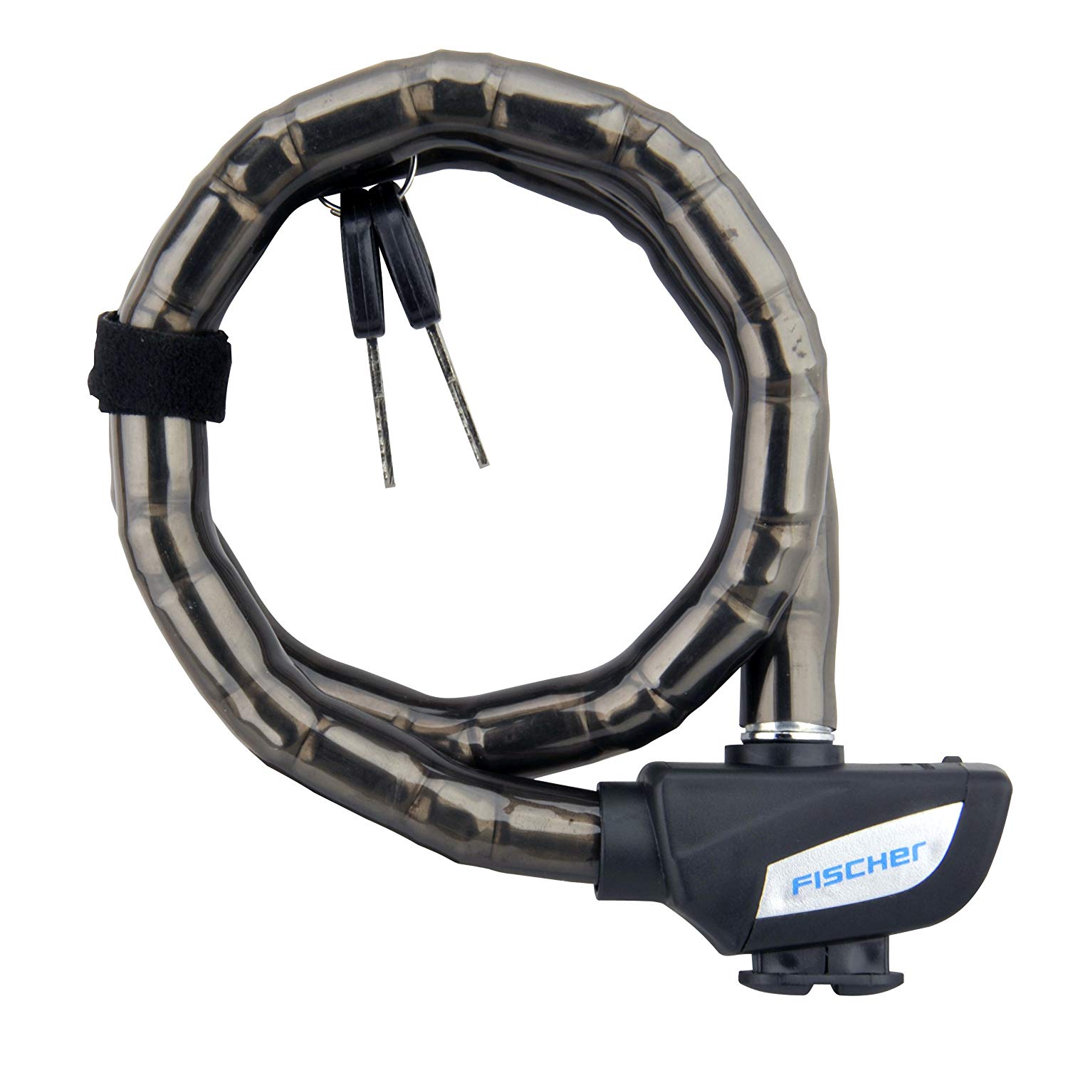 Fischer Link Cable Lock Length 70 cm Diameter 18 mm, Black 70, Black - Black, 70 (EU)