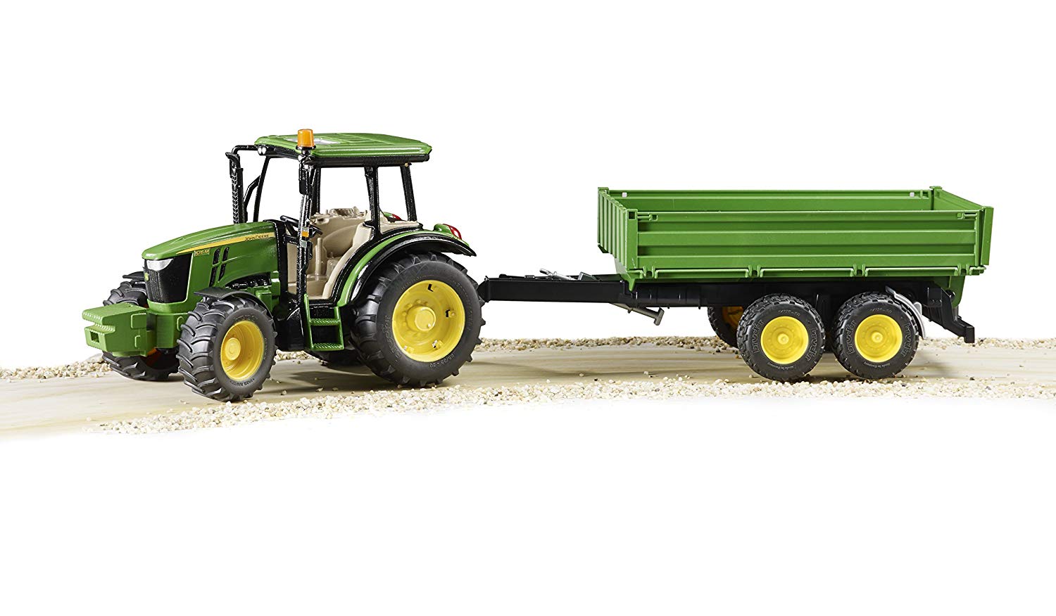 John Deere 5115 M Tractor with Tipping Trailer, Yellow, 58.5 cm x 14.8 cm x 16 cm - Image 3