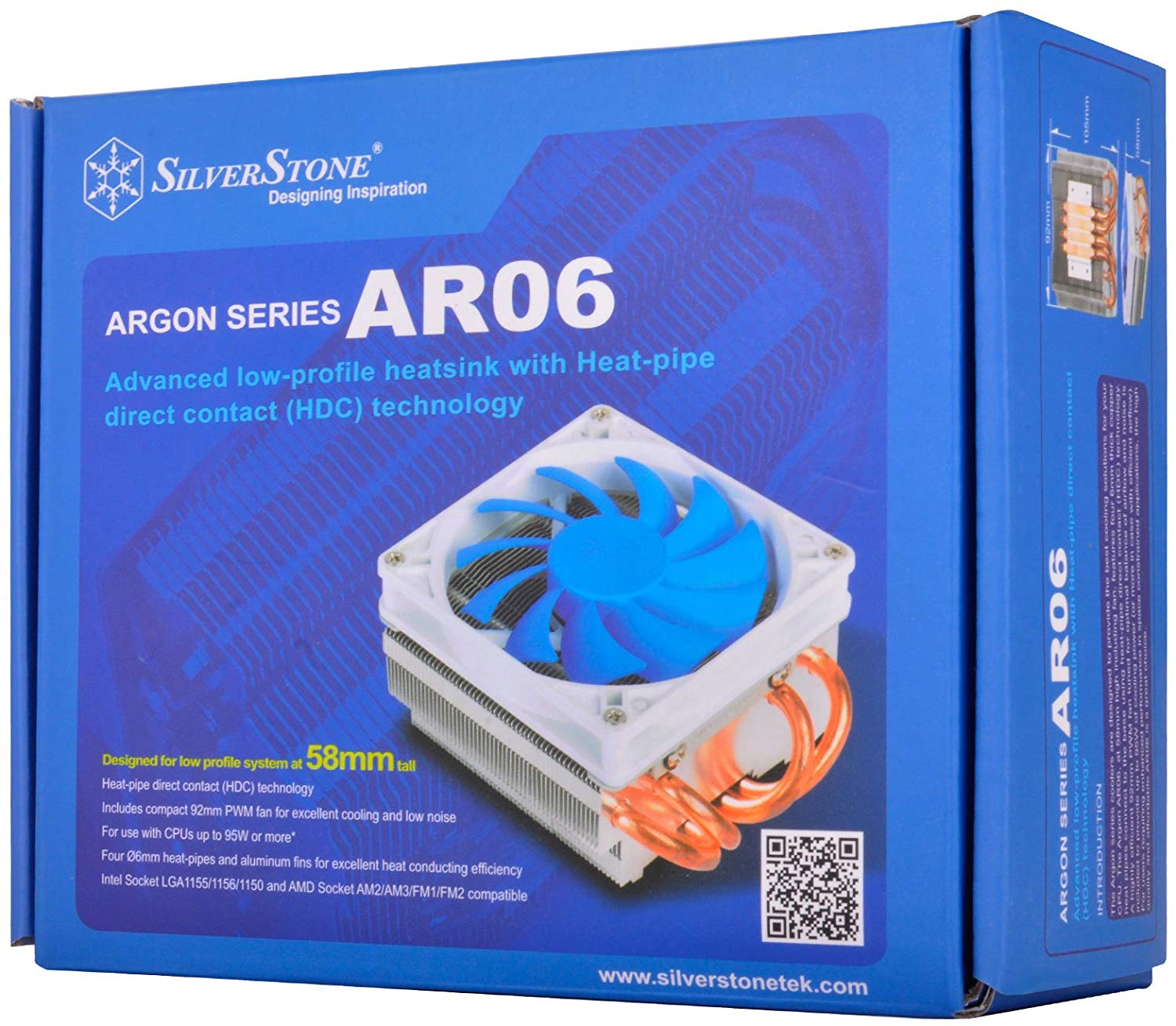 SilverStone SST-AR06 - Argon CPU Cooler 4 Direct Contact Heatpipe, 92mm PWM, Intel/AMD - Image 2