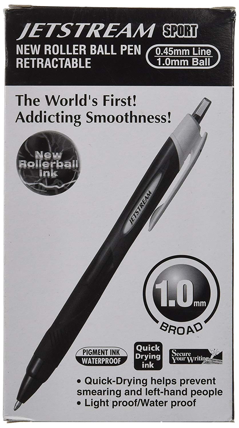 Uni-Ball Jetstream Sport SXN150Z Ballpoint Pen-Black/White (Pack of 12), Black / White, 1 count (Pack of 12) - Image 2