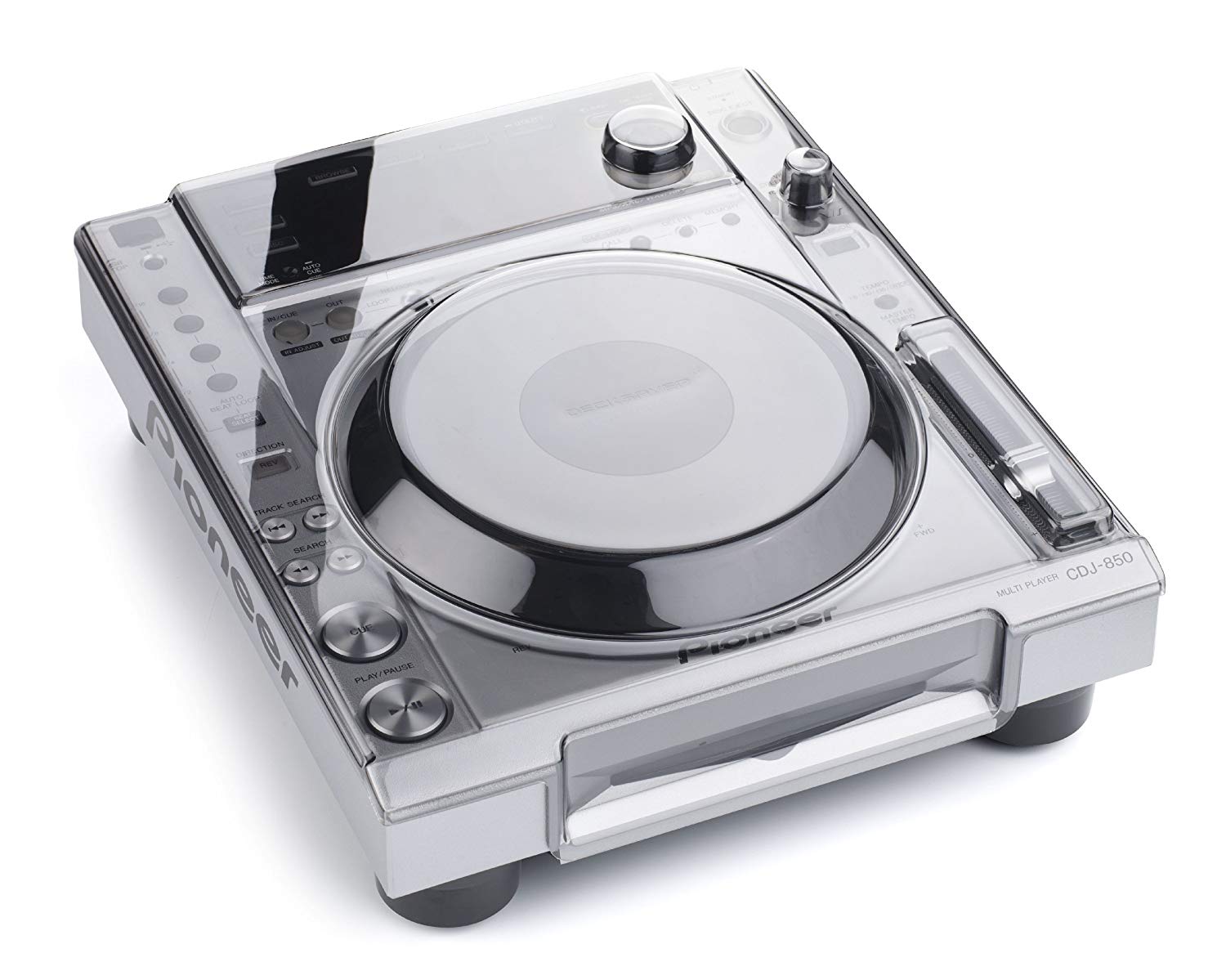 Decksaver Cover for Pioneer DJ CDJ-850, Super-Durable Polycarbonate Protective lid with Smoked/Clear Transparency