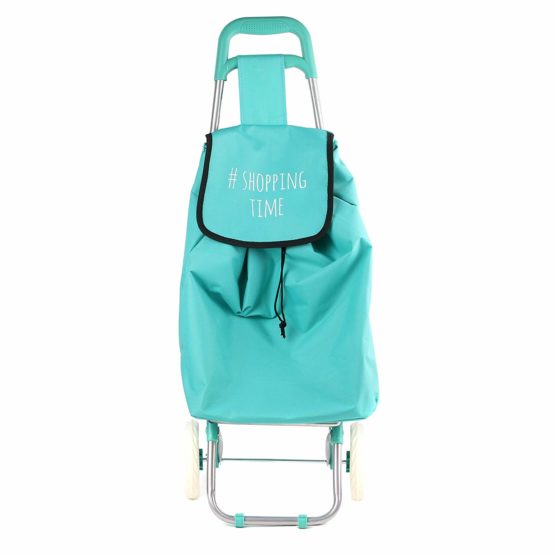 ENTRE TEMPS SH1549 Fabric Shopping Trolley with Two Wheels Original Design Black/Turquoise/Pink Random Model, Polyester, 35 x 27.2 x 93.5 cm - Image 3
