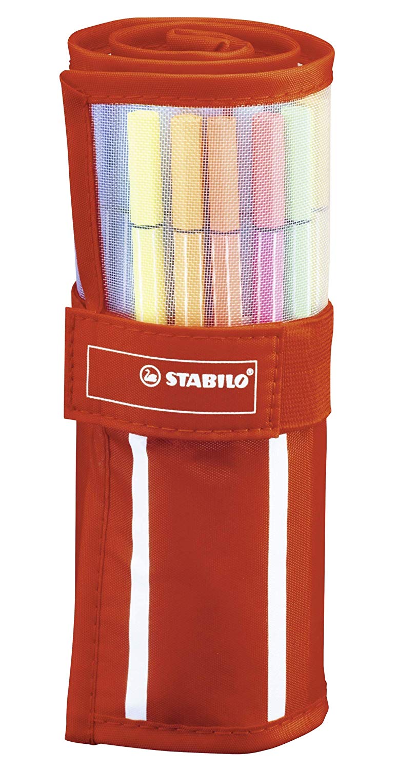 STABILO Pen 68, Premium Fibre-Tip Pen, Rollerset of 30, Assorted Colours including 5 Neon Colours