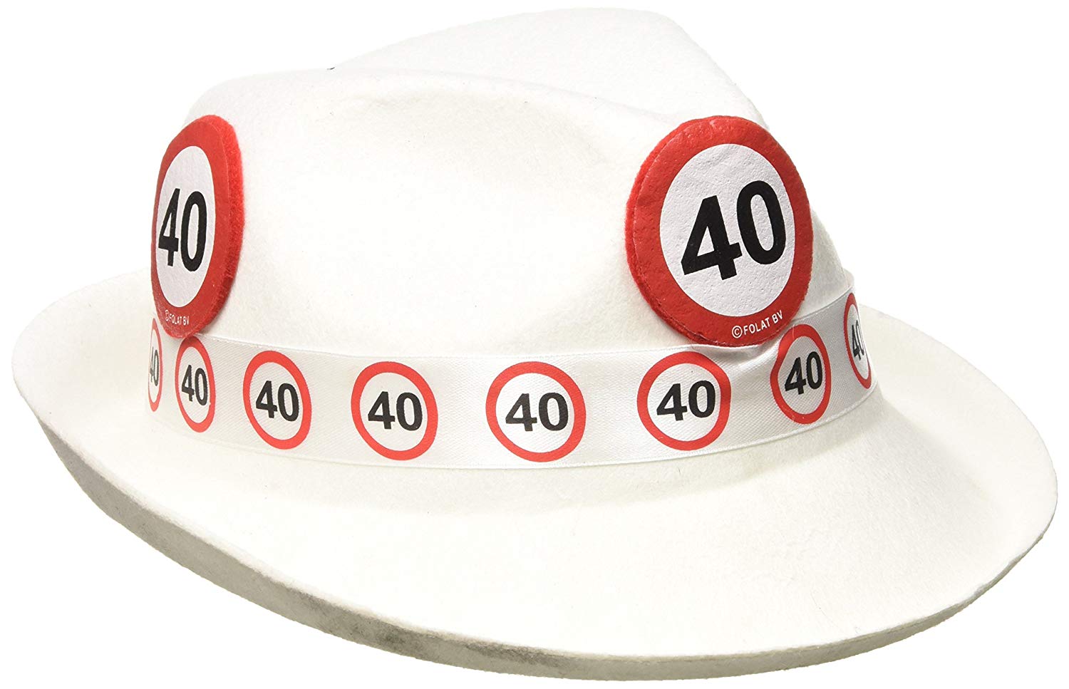 Traffic Sign 40th White Trilby Hat