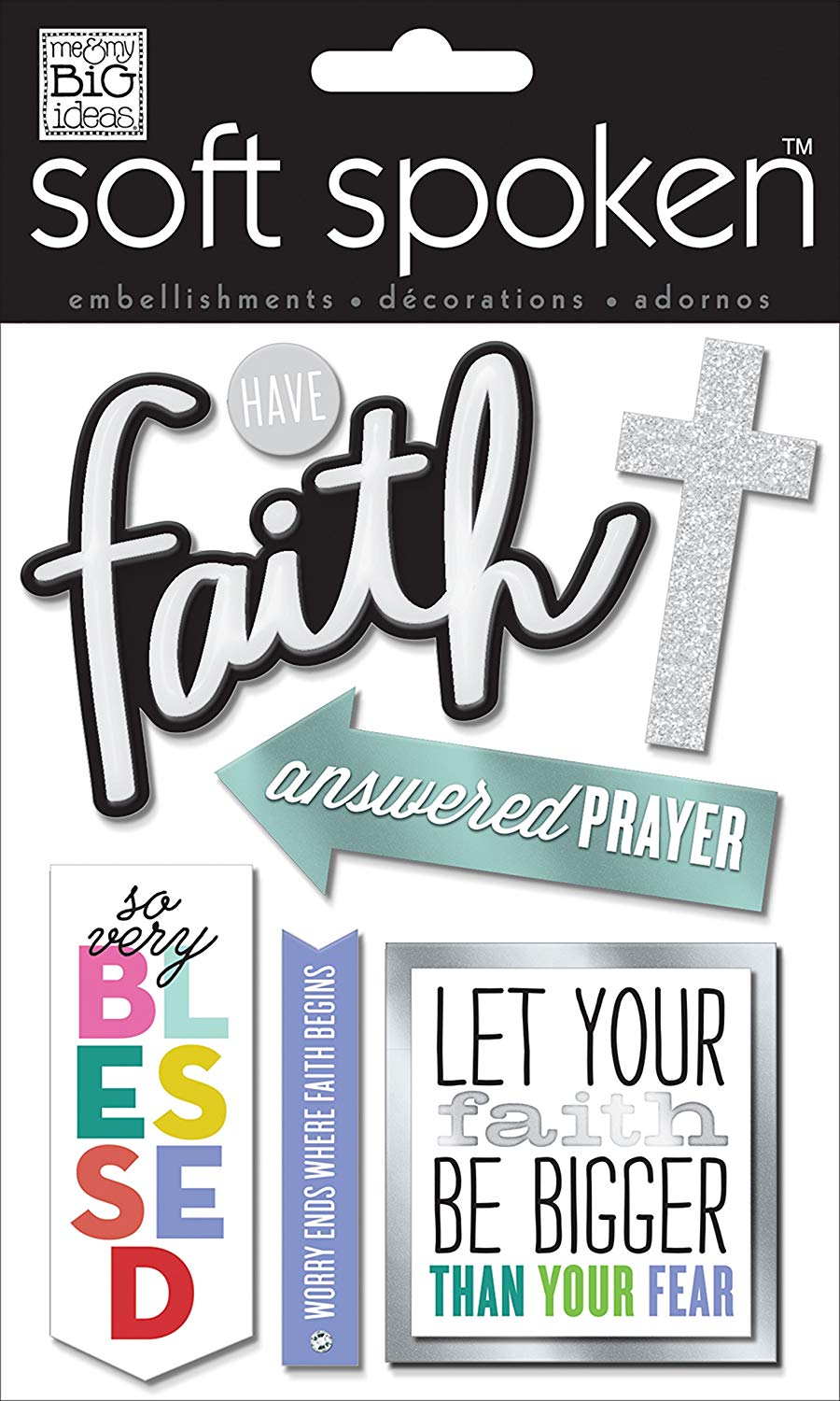 Me And My Big Ideas Have Faith Soft Spoken 3D Stickers, Multi-colour, 14.6 x 11.1 x 0.3 cm