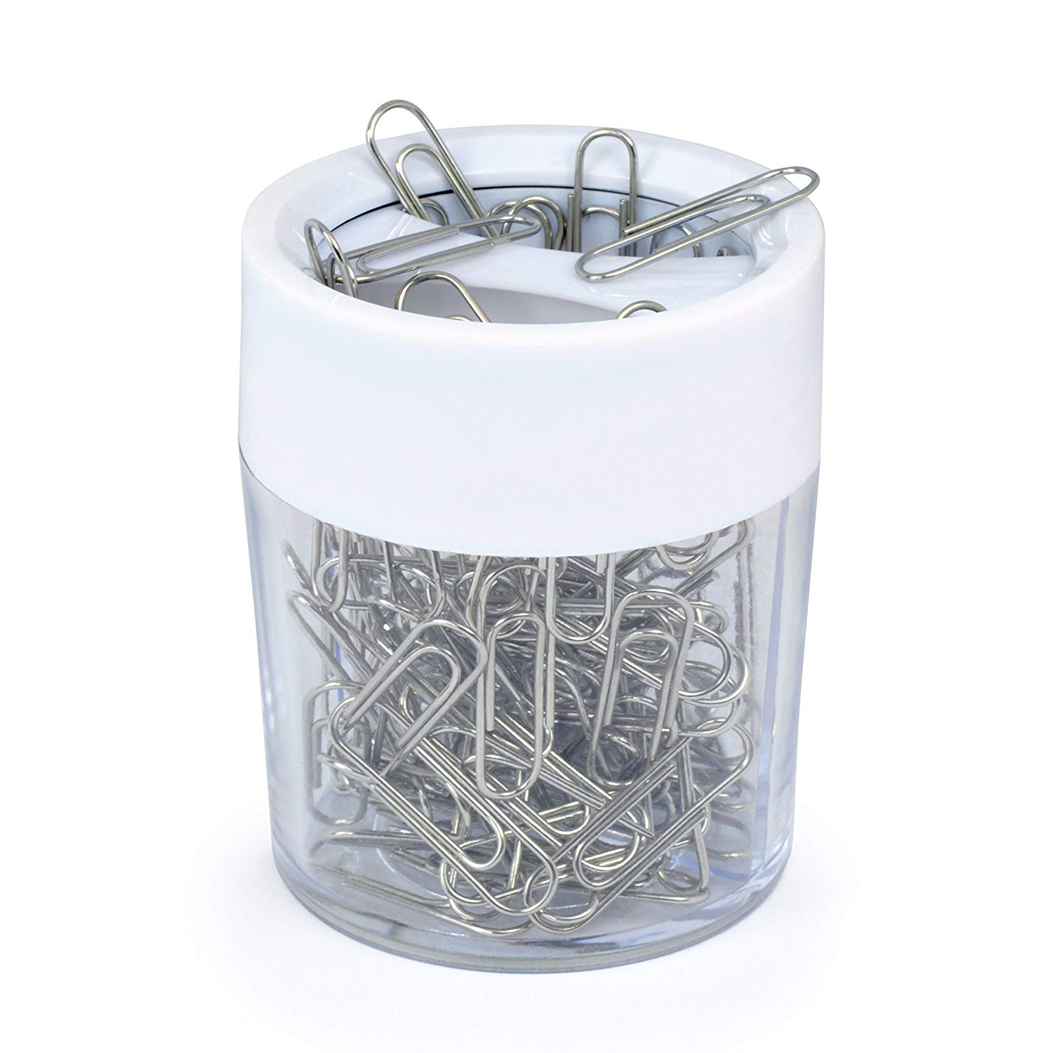 Rapesco PCH000A1 Magnetic Clip Holder with Paperclips, White, Assorted Colours