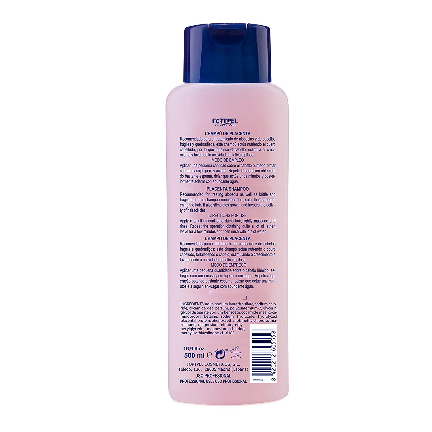 Family Placenta Shampoo for Hair Loss Dandruff & Oil - Fights Seborrhea - Fragile & Brittle Hair - Paraben Free - 500ml - Image 2