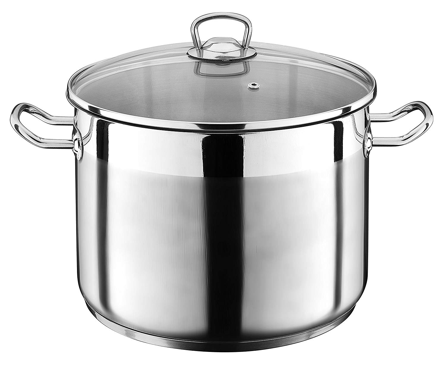 GSW Stahlwaren GmbH Jumbo Cooking Pot, Silver/Clear, 28 x 19 cm, 12 Litre, 30 x 28 x 19 cm