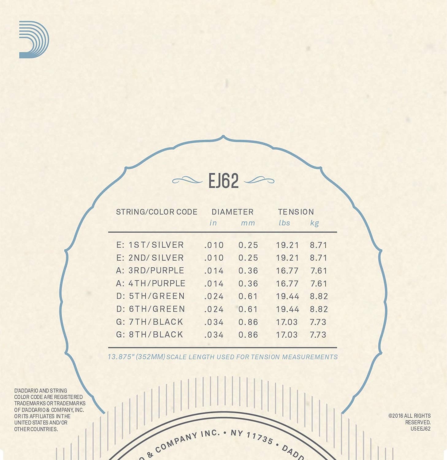 D'Addario EJ62 80/20 10-34 Bronze Light Mandolin String, Light, 10-34 - Image 3