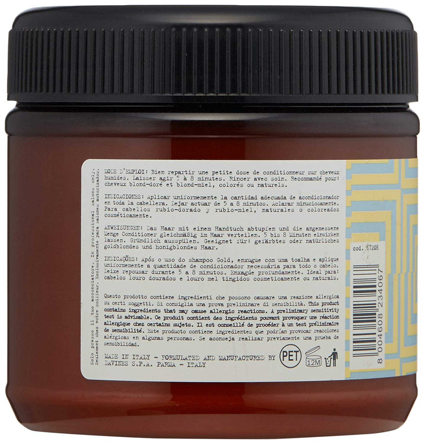 Davines Dav Alchemic System Conditioner, Golden, 250 ml (Pack of 1) - Image 2