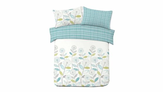 Dreamscene Luxurious Allium Duvet Set with Pillowcase, Polyester/Cotton, Teal, Single - Image 2
