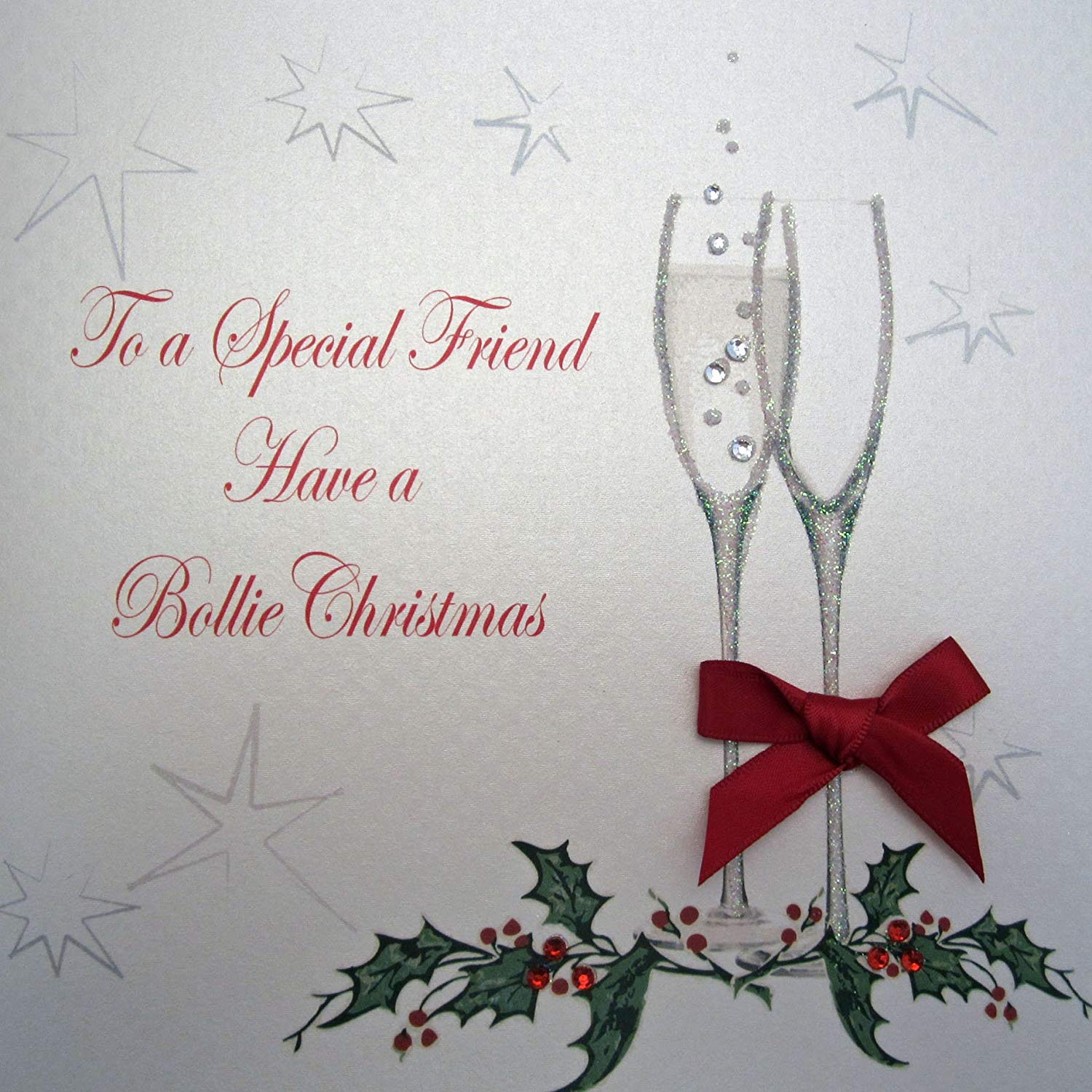 WHITE COTTON CARDS X51 To a Special Friend Handmade Christmas Card, White, 16cm x 16cm