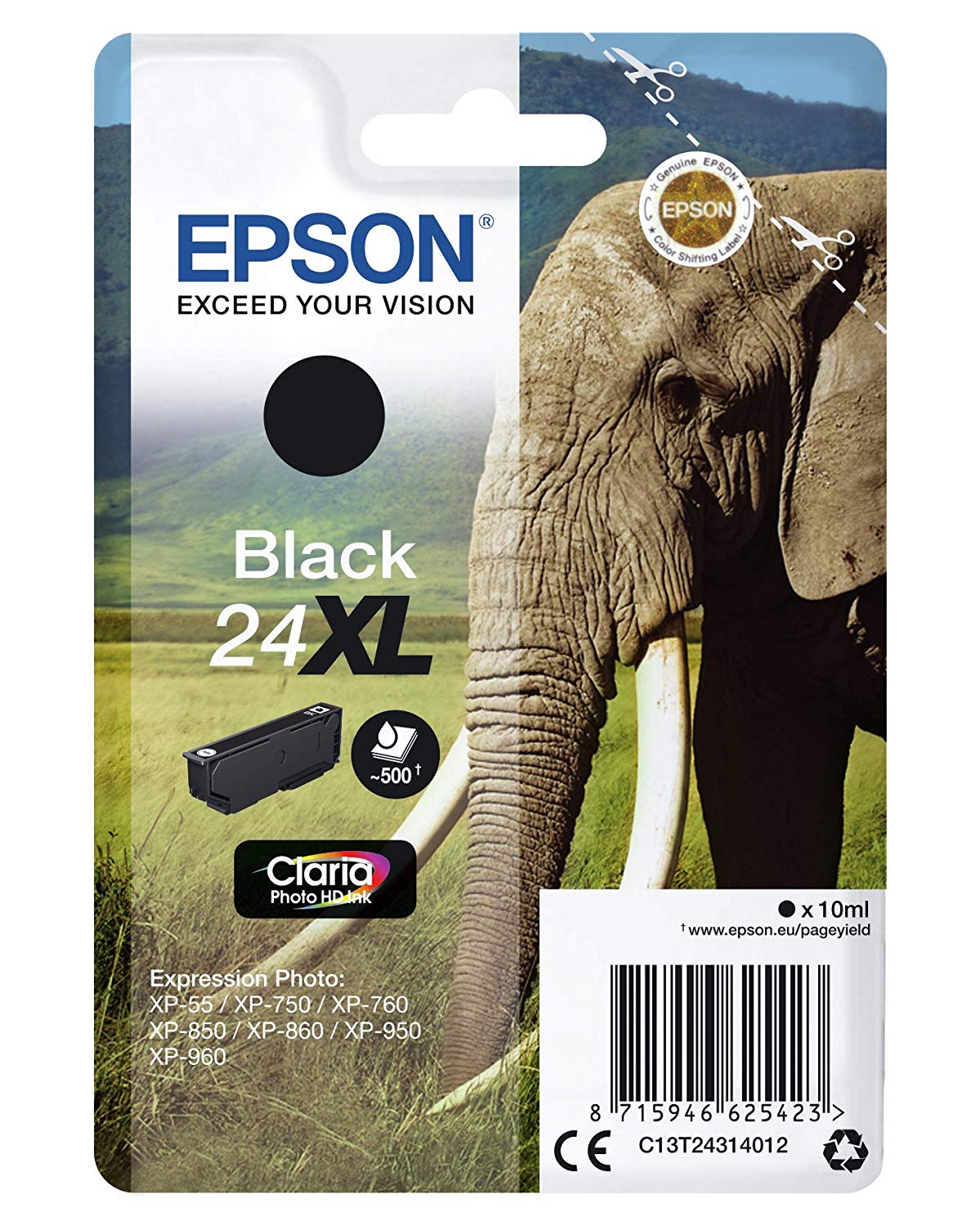Epson 24XL Black Elephant High Yield Genuine, Claria Photo HD Ink Cartridge, XL High Capacity - Image 3