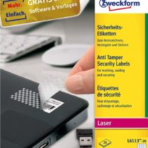 Avery Zweckform L6113-20 Anti-Tamper Security Labels 20 Sheets / 960 Labels / 45.7 x 21.2 mm White
