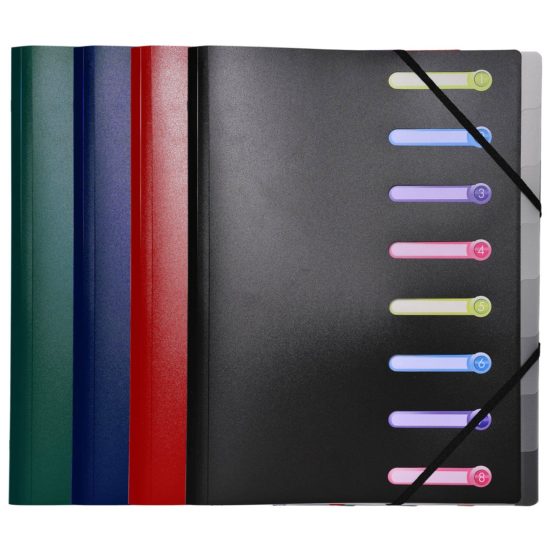 Exacompta Ref - 56181E Opak Multipart File with an Internal Pocket, 24x32cm for A4 Sized Documents, 8 Tabbed Sections and Holds up to 250 Sheets, PP Cover with Tabs - Black - Image 3