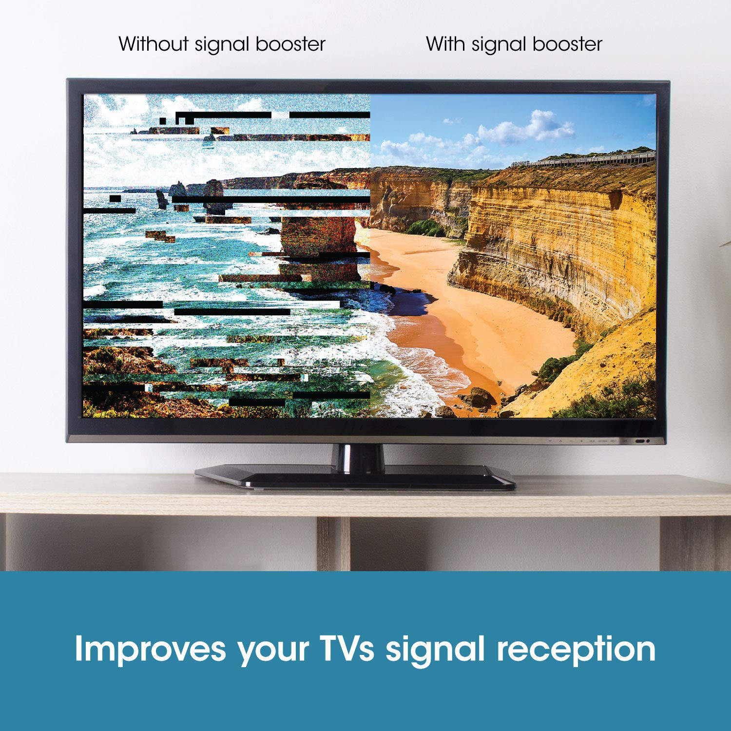 SLx 27815HSR TV Signal Booster Aerial Amplifier With Integrated 4G Filter USB Powered,White - Image 3