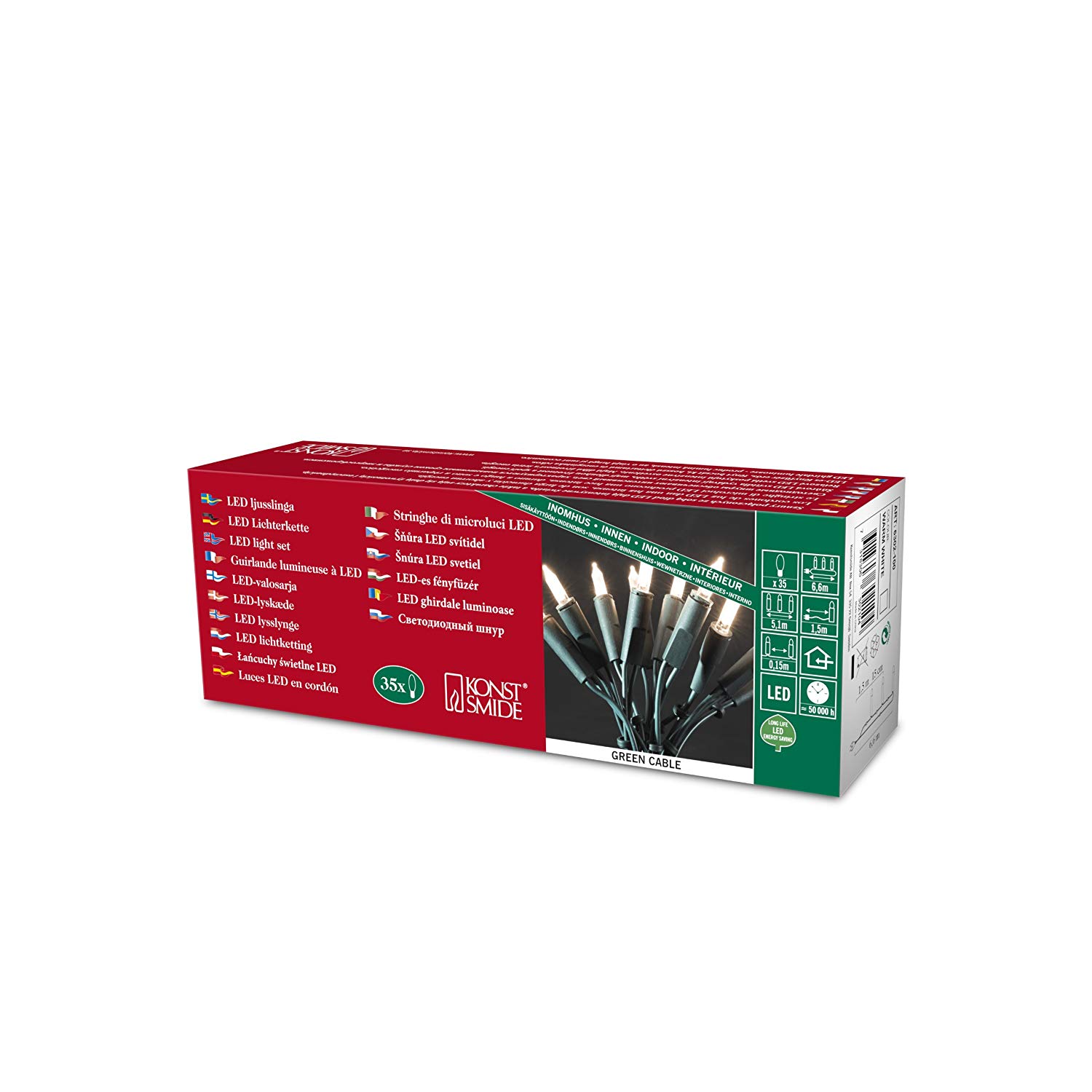 Gnosj? Konstsmide LED-Mini-Lichterkette 6302-100, Warm White, 35 Dioden