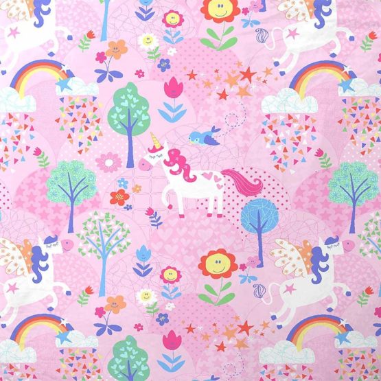 Riva Paoletti Kids Unicorn Toddler Duvet Set - 1 X Pillowcase Included - Pink And White - Reversible Design - Machine Washable - 120 X 150cm (47" X 59" Inches) - Designed In The UK - Image 2