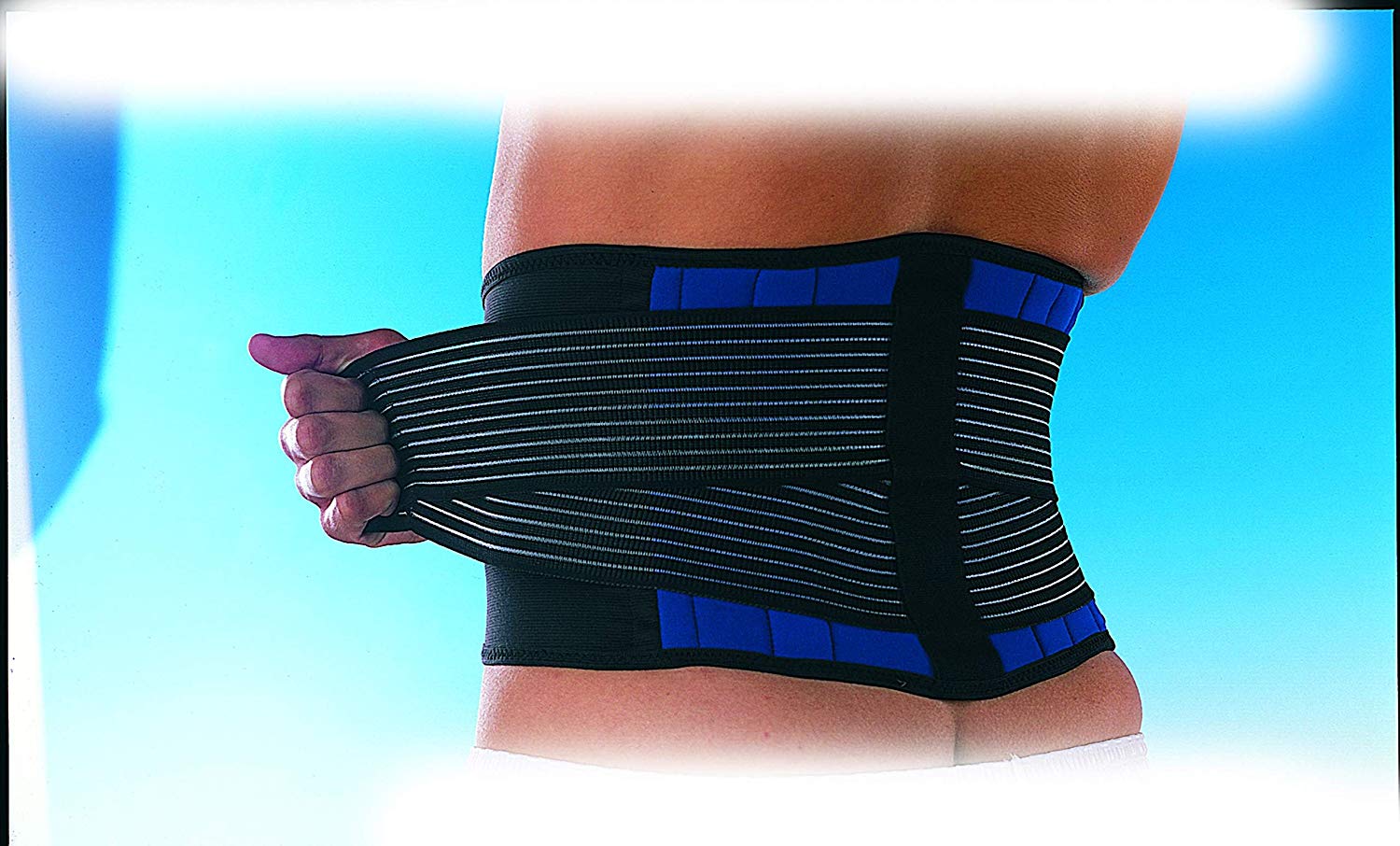Neoprene Double Pull Lumbar Back Brace, X-Large 41-46", Stabilising Lower Back Brace