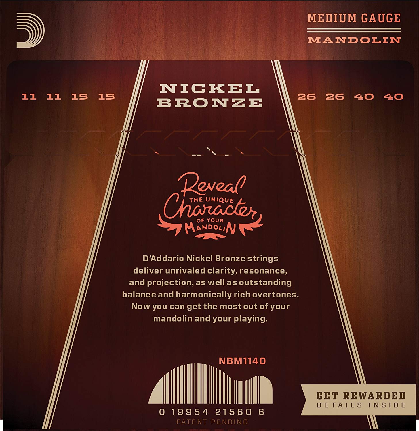 D'Addario NBM1140 11-40 Medium Nickel Bronze Mandolin Strings - Image 2