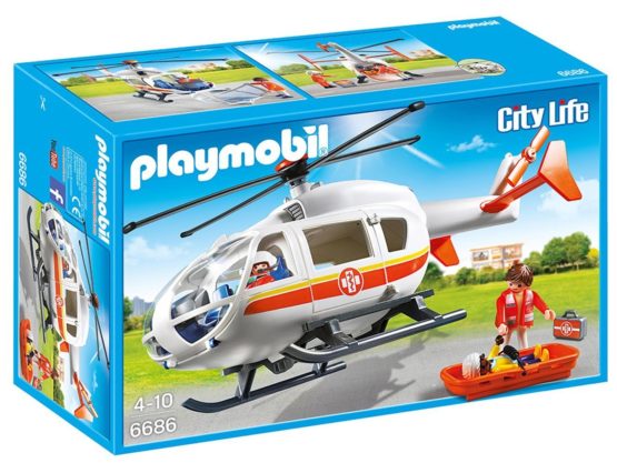Playmobil 6686 City Life Emergency Medical Helicopter with Spinning Rotor Blades