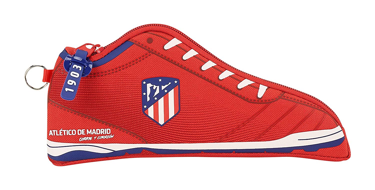 Atlético De Madrid "Coraje" Official School Pencil Case, Multicolored (Rojo Y Azul), 24 cm