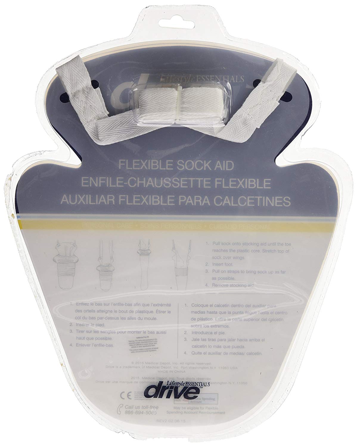 Drive Devilbiss Latex Free / Wipe Clean Poly Stocking Aid, White - Image 4