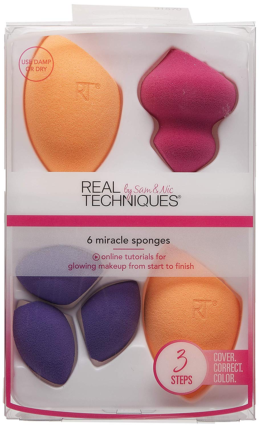 Real Techniques Miracle Complexion Sponges, Assorted Makeup Blending Sponges, Blend Foundation, Sculpt, and Conceal - Image 2