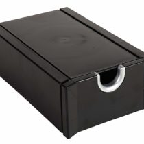 Exacompta Exactive ExaBusiness Business Card Box, 190 x 114 x 61 mm - Black/Metallic Silver