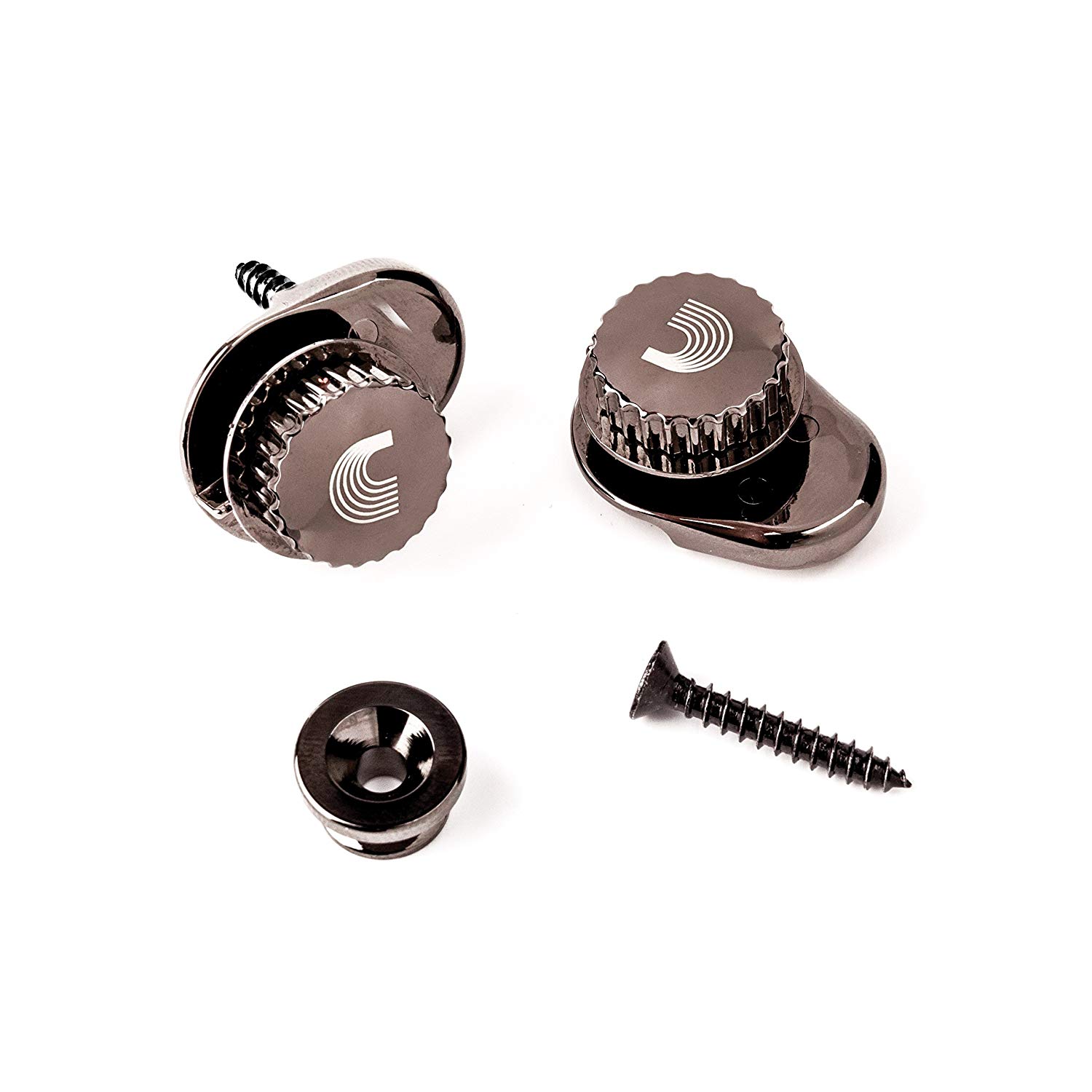 D'Addario Universal Strap Lock System, Black, by D'Addario, Black / Black, Strap Locks