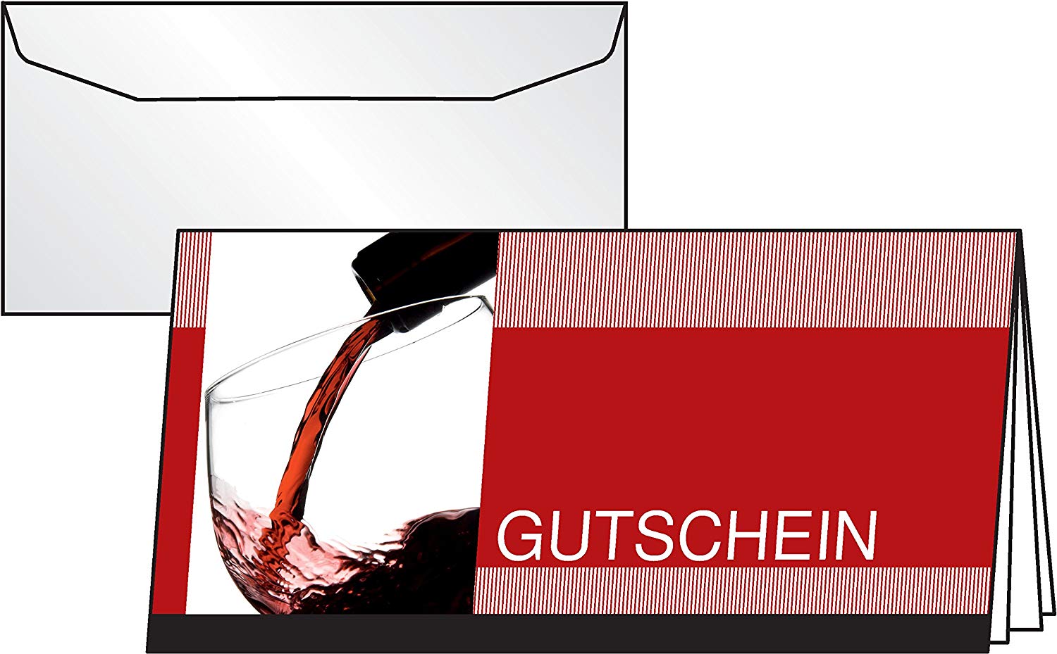 Sigel Vino Rosso DC404 Gift Cards with Transparent Envelopes Standard Long Size Pack of 10 (German Language)