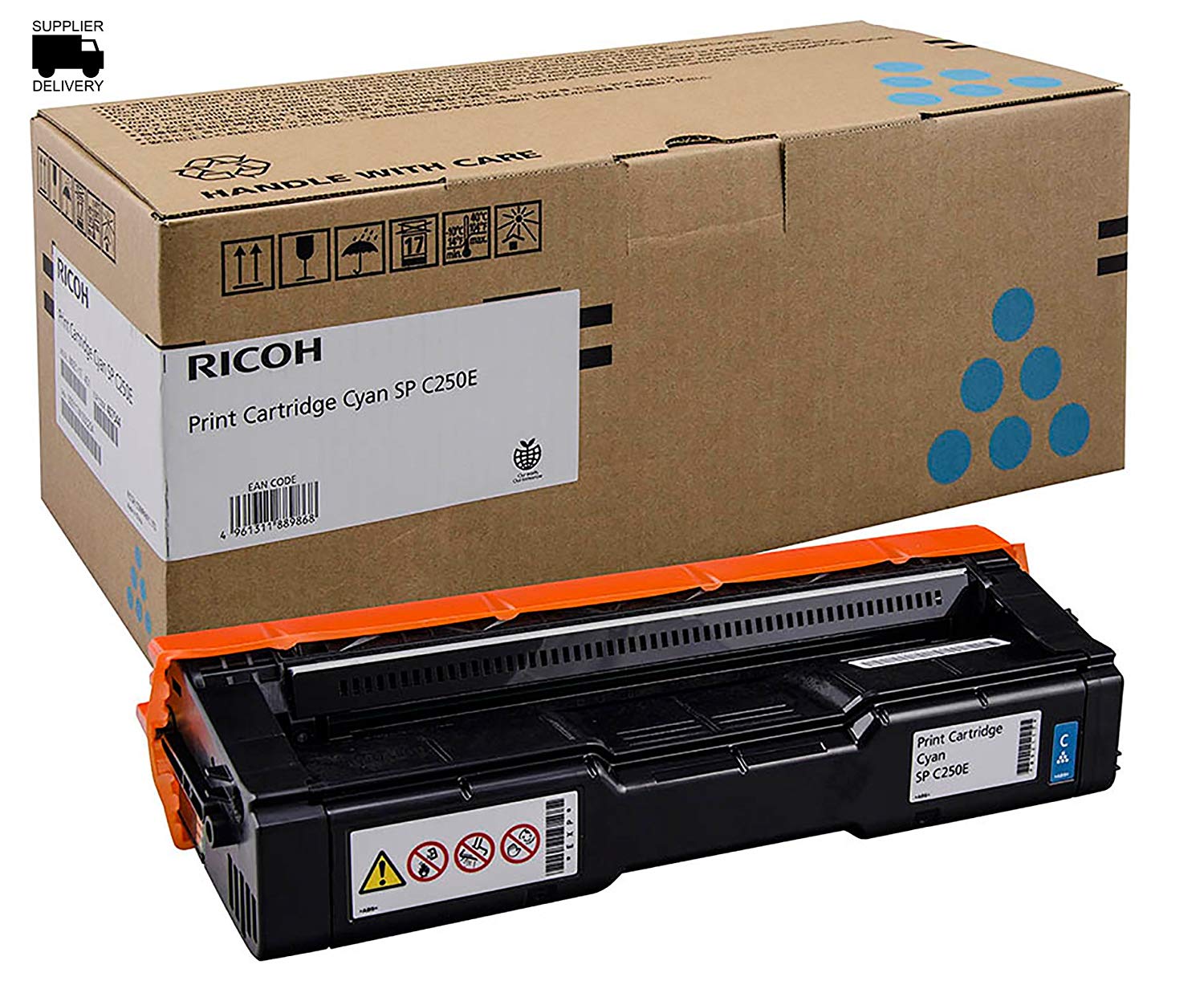 Ricoh 407544 Laser Toner Cartridge for SPC252E with 1.6K Yield - Cyan