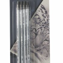 Derwent 34304 Graphitone Watersoluble Graphite Pencils, Set of 4 Shades (2B-8B), Professional Quality, 34304