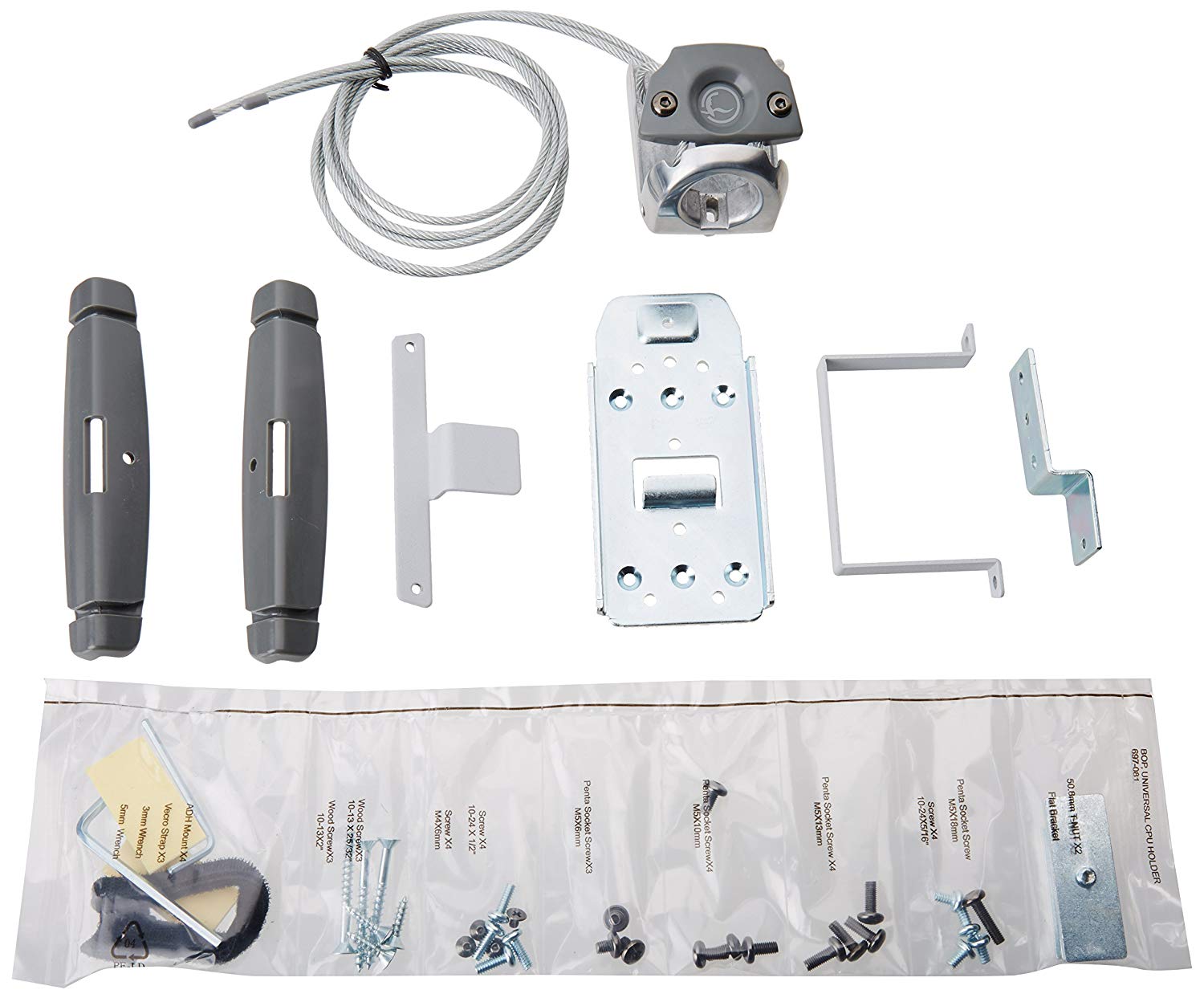 Ergotron CPU Holder Universal - System unit holder - for P/N: 45-353-026, 45-354-026, Gray, 7.25in l x 5.25in w x 3.75in h