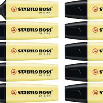 Highlighter - STABILO BOSS ORIGINAL Pastel Box of 10 Milky Yellow