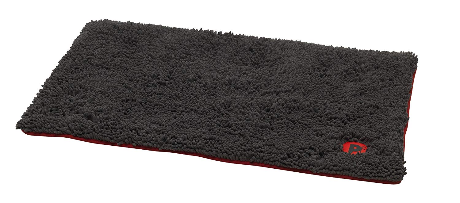 Petface Outdoor Paws Medium Memory Foam Dog Crate Mat, Removeable Microfibre Cover, 75 x 58 cm, Black (Pack of 1)
