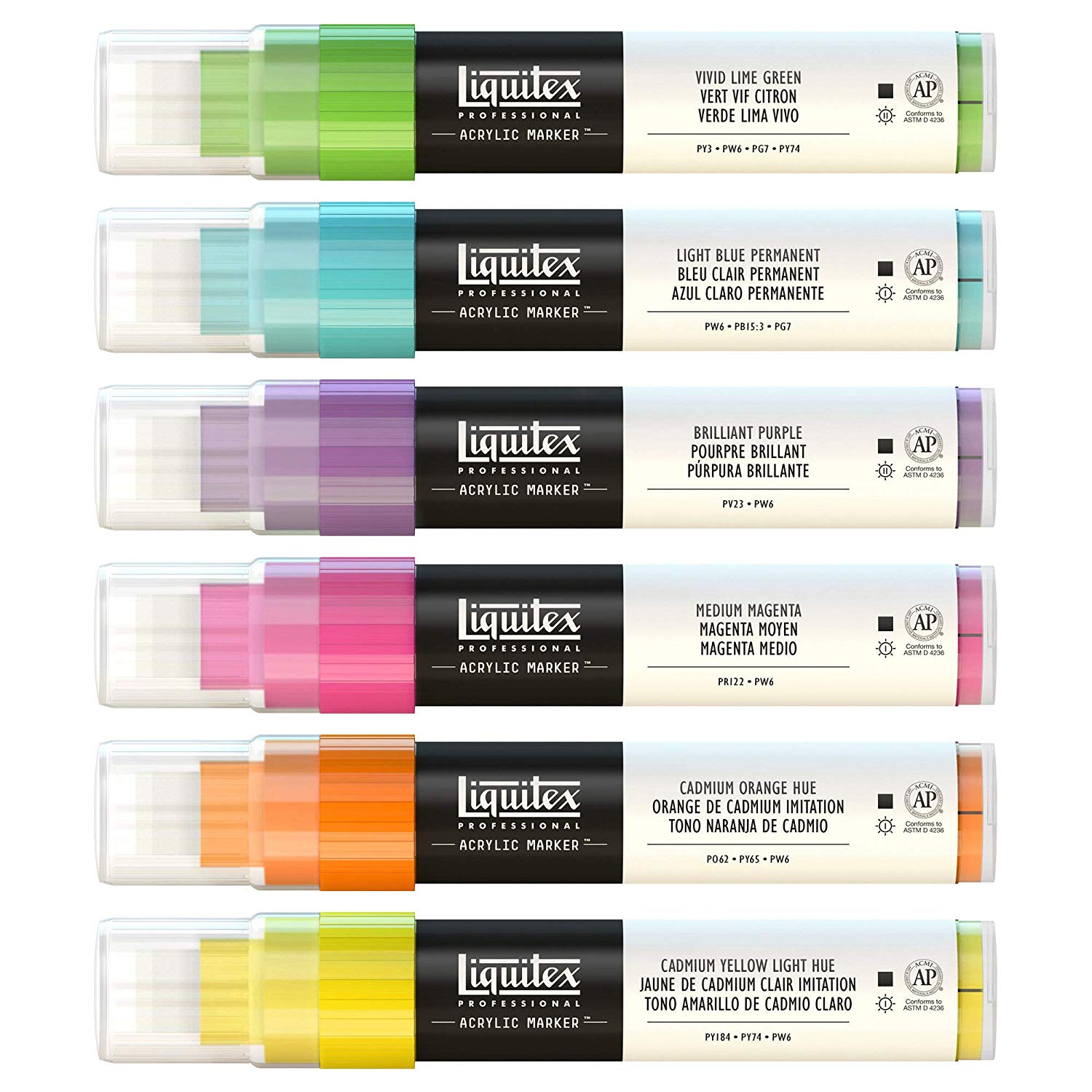Liquitex Color, Acrylic, Wide-Vibrant Tones, 6 stück (1er Pack), Wide - Vibrant Tones, 6 count (Pack of 1) - Image 3