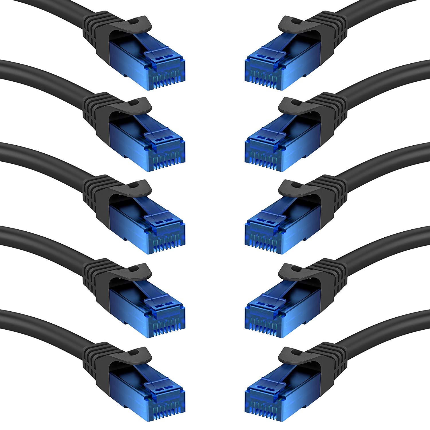 KabelDirekt, Network Cable, Transfers 10Gbps & fibre optic internet speed, Ethernet & LAN Cable, 10x 0.25m