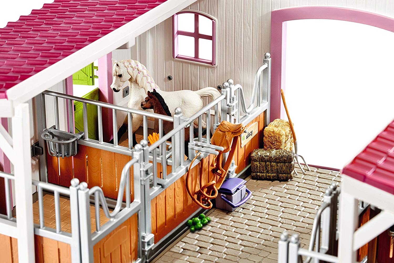SCHLEICH Horse Club 42344 Riding Centre with Rider and Horses Figurine, Green,pink, 83 x 26 x 39 cm - Image 4
